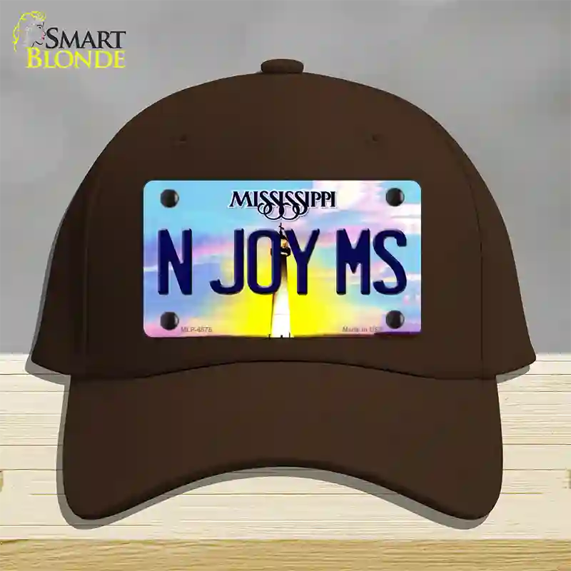 N Joy Mississippi Novelty License Plate Hat Cotton / Dark Brown