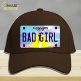 Bad Girl Mississippi Novelty License Plate Hat Cotton / Dark Brown