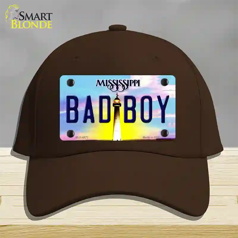 Bad Boy Mississippi Novelty License Plate Hat Cotton / Dark Brown