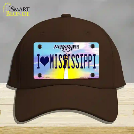 I Love Mississippi Novelty License Plate Hat Cotton / Dark Brown