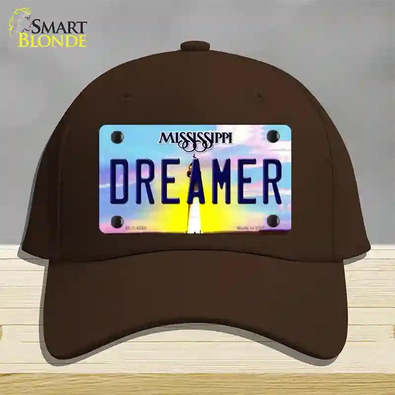 Dreamer Mississippi Novelty License Plate Hat Cotton / Dark Brown