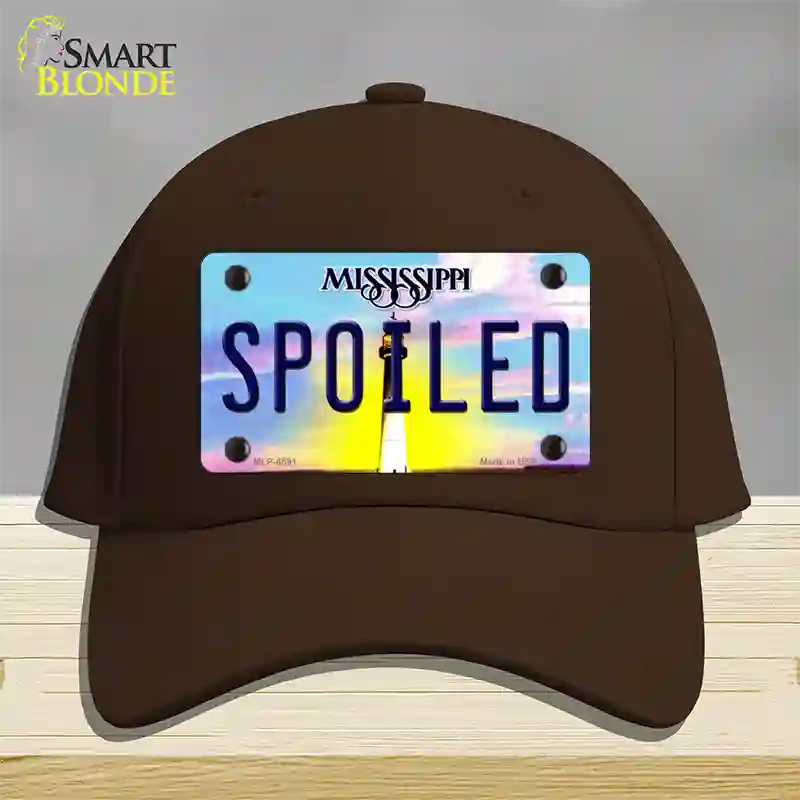 Spoiled Mississippi Novelty License Plate Hat Cotton / Dark Brown