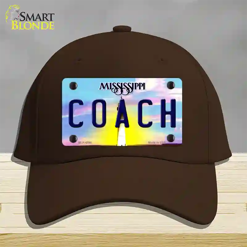 Coach Mississippi Novelty License Plate Hat Cotton / Dark Brown