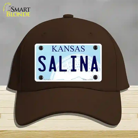 Salina Kansas Novelty License Plate Hat Cotton / Dark Brown