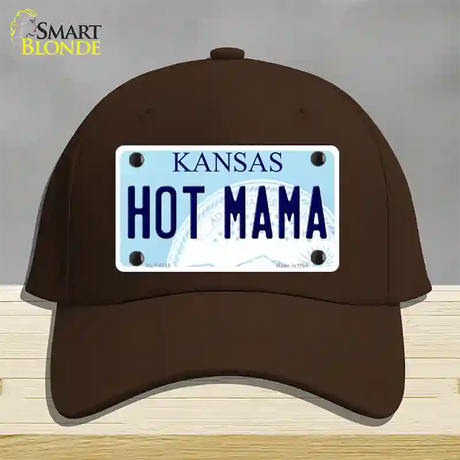 Hot Mama Kansas Novelty License Plate Hat Cotton / Dark Brown