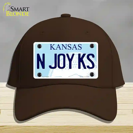 N Joy Kansas Novelty License Plate Hat Cotton / Dark Brown