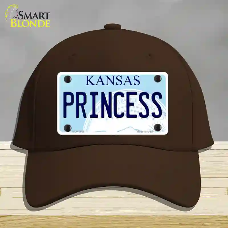 Princess Kansas Novelty License Plate Hat Cotton / Dark Brown