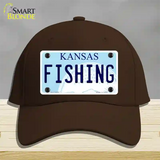 Fishing Kansas Novelty License Plate Hat Cotton / Dark Brown