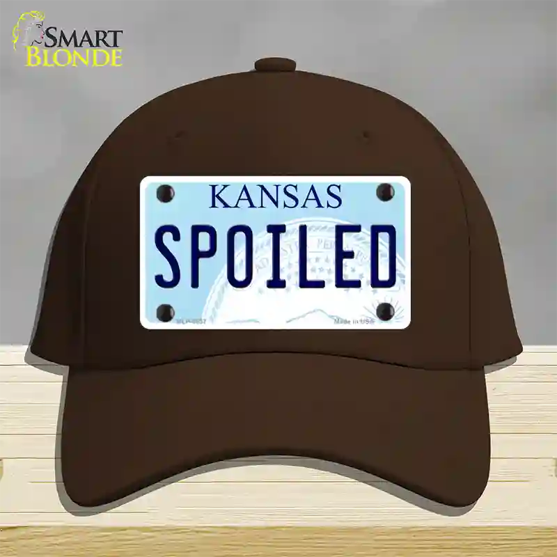 Spoiled Kansas Novelty License Plate Hat Cotton / Dark Brown