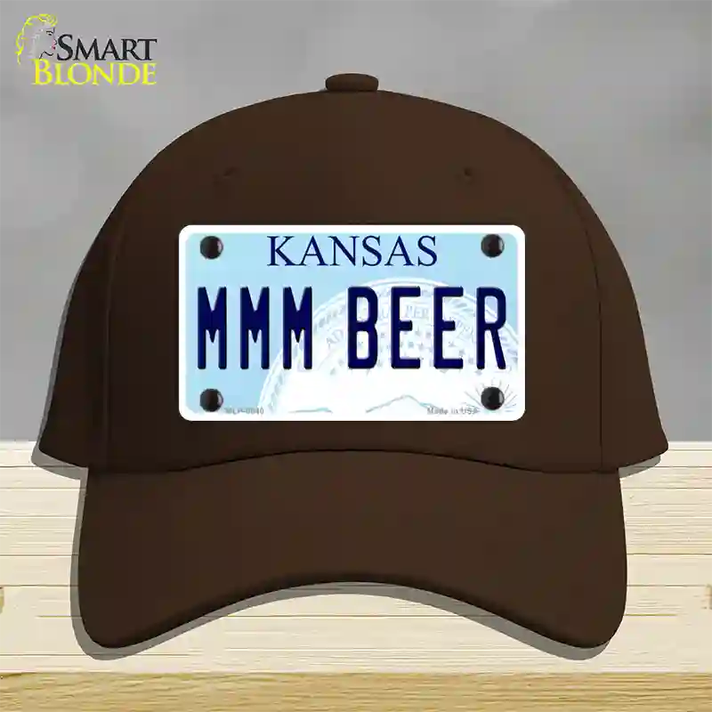 MMM Beer Kansas Novelty License Plate Hat Cotton / Dark Brown