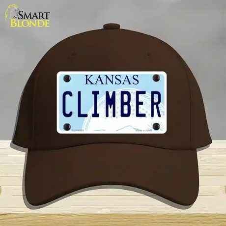 Climber Kansas Novelty License Plate Hat Cotton / Dark Brown