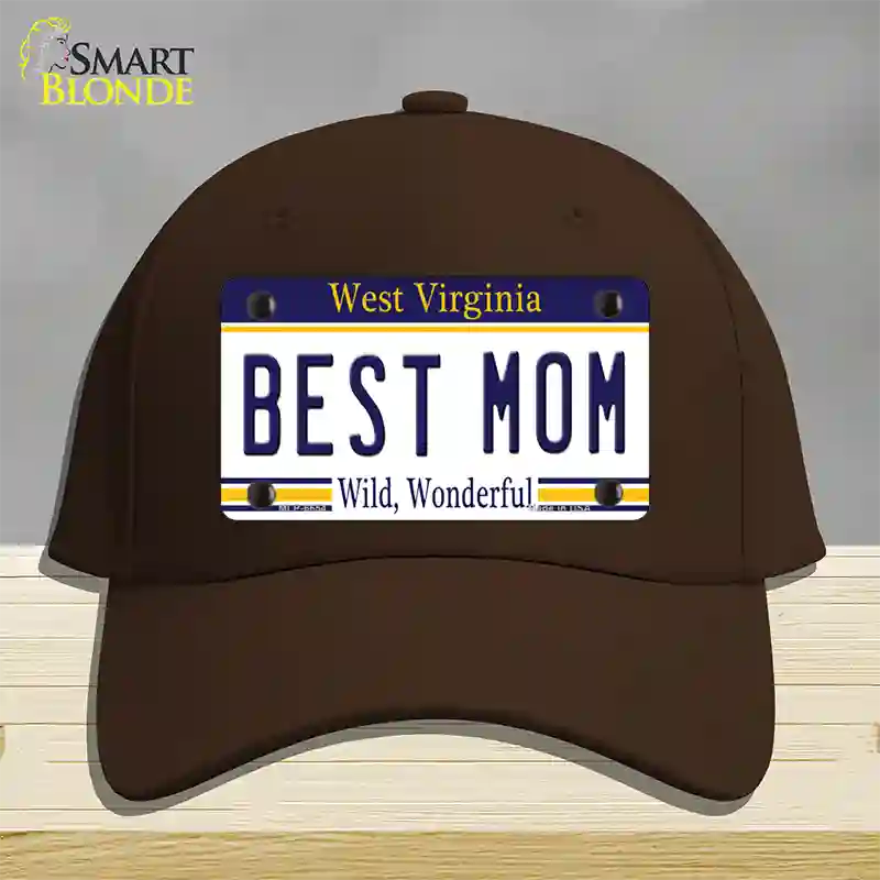 Best Mom West Virginia Novelty License Plate Hat Cotton / Dark Brown