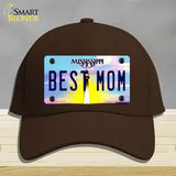 Best Mom Mississippi Novelty License Plate Hat Cotton / Dark Brown