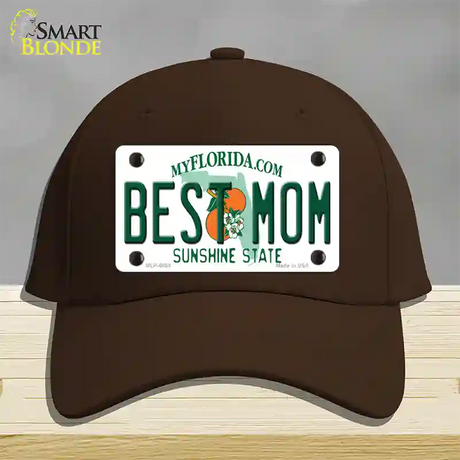 Best Mom Florida Novelty License Plate Hat Cotton / Dark Brown