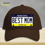 Best Mom Pennsylvania State Novelty License Plate Hat Cotton / Dark Brown