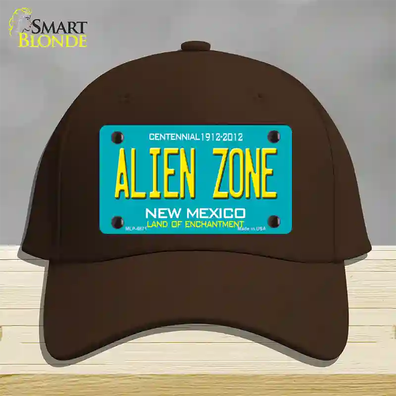 Alien Zone New Mexico State Novelty License Plate Hat Cotton / Dark Brown