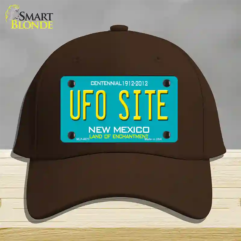 UFO Site New Mexico Novelty License Plate Hat Cotton / Dark Brown