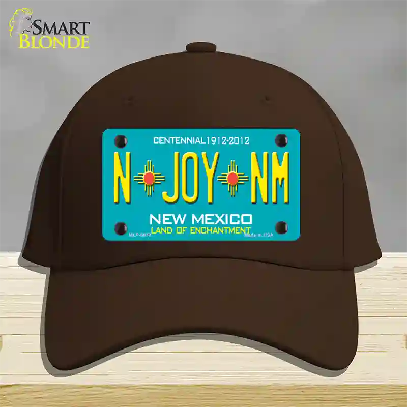 N Joy NM New Mexico Novelty License Plate Hat Cotton / Dark Brown