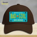 Bad Girl New Mexico Novelty License Plate Hat Cotton / Dark Brown