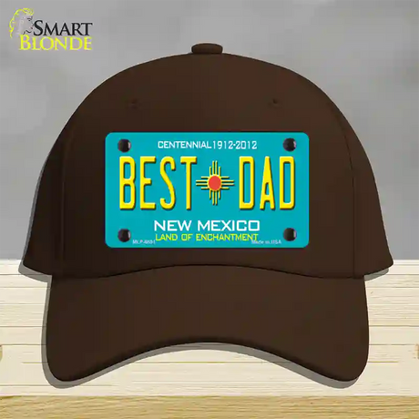 Best Dad New Mexico Novelty License Plate Hat Cotton / Dark Brown