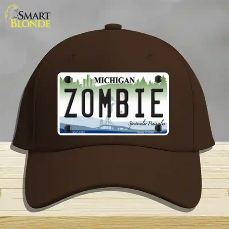 Zombie Michigan Novelty License Plate Hat Cotton / Dark Brown