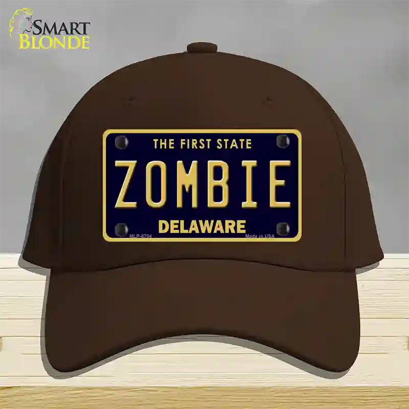 Zombie Delaware Novelty License Plate Hat Cotton / Dark Brown