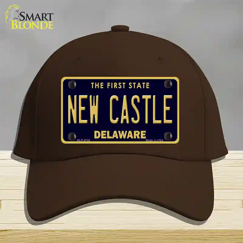 New Castle Delaware Novelty License Plate Hat Cotton / Dark Brown