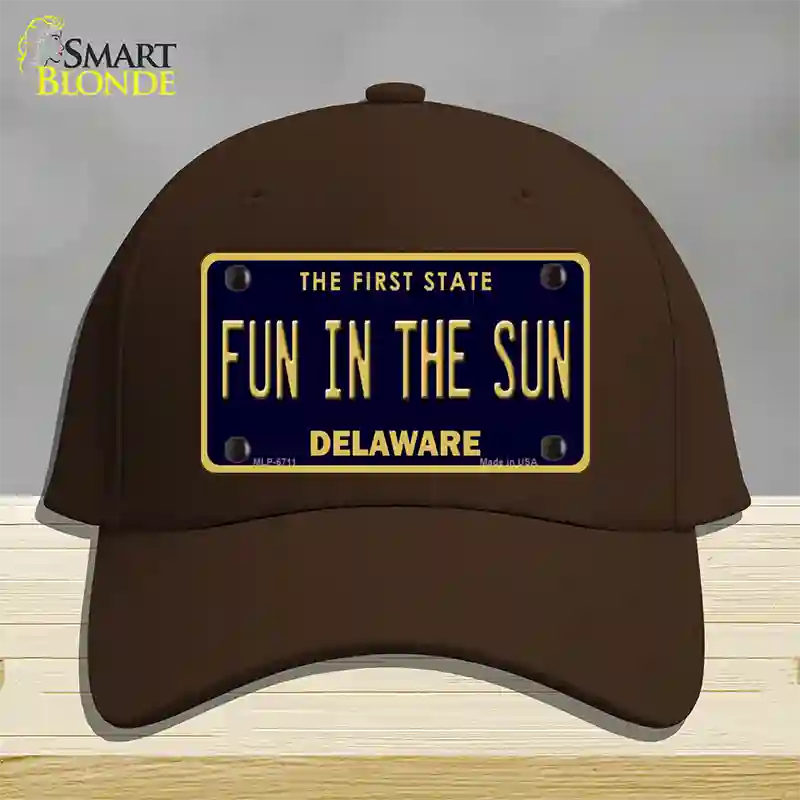 Fun In The Sun Delaware Novelty License Plate Hat Cotton / Dark Brown