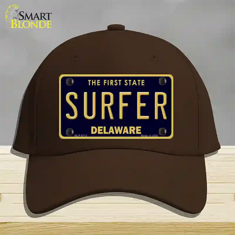 Surfer Delaware Novelty License Plate Hat Cotton / Dark Brown