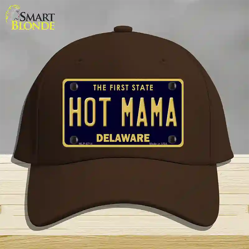 Hot Mama Delaware Novelty License Plate Hat Cotton / Dark Brown