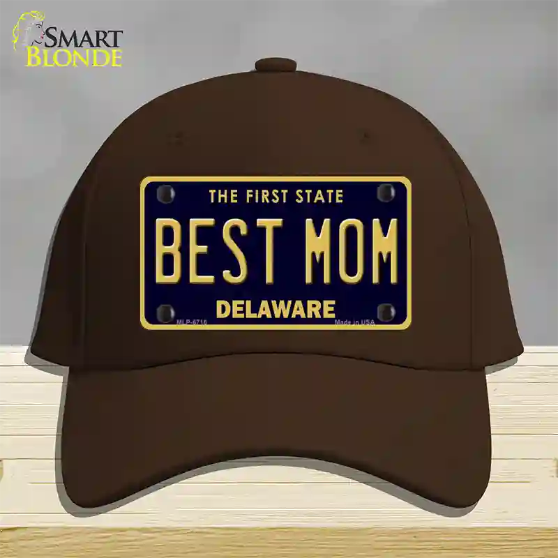 Best Mom Delaware Novelty License Plate Hat Cotton / Dark Brown