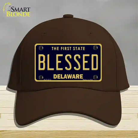 Blessed Delaware Novelty License Plate Hat Cotton / Dark Brown