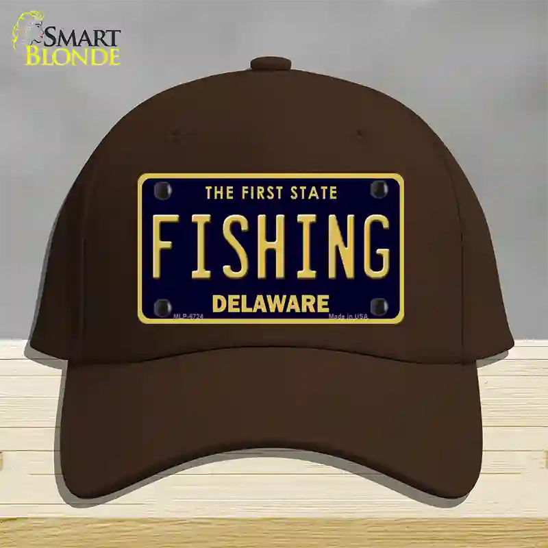 Fishing Delaware Novelty License Plate Hat Cotton / Dark Brown