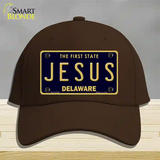 Jesus Delaware Novelty License Plate Hat Cotton / Dark Brown