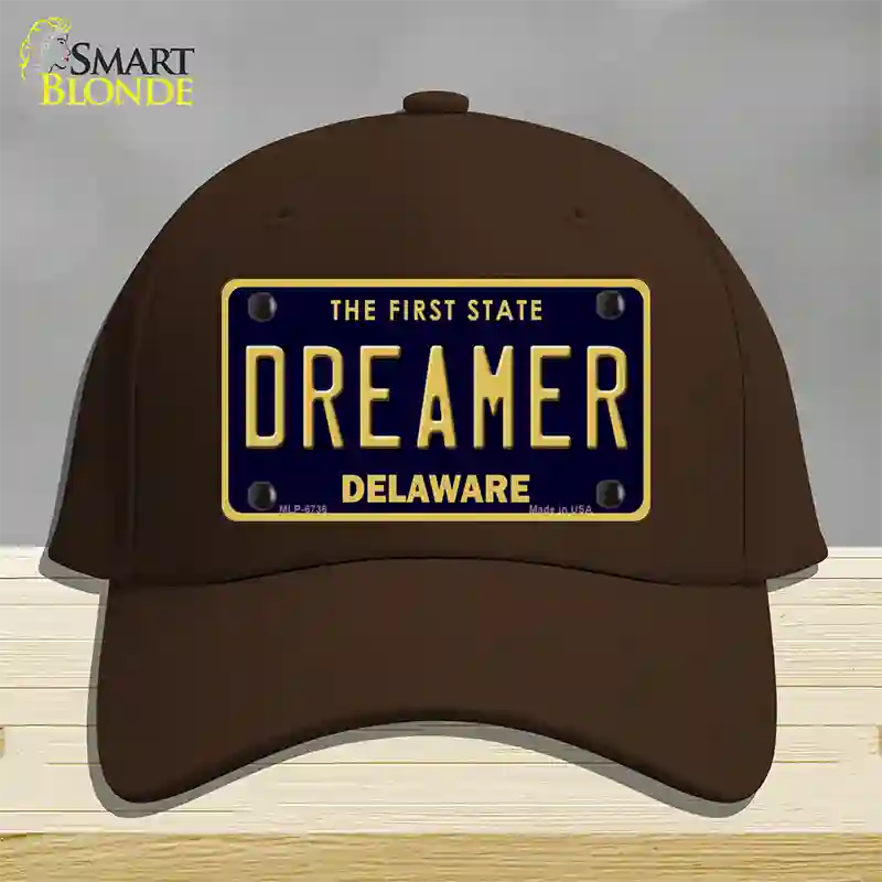 Dreamer Delaware Novelty License Plate Hat Cotton / Dark Brown