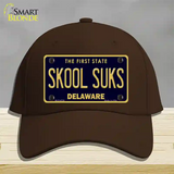 Skool Suks Delaware Novelty License Plate Hat Cotton / Dark Brown