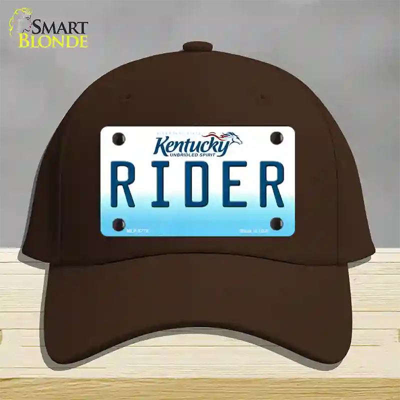 Rider Kentucky Novelty License Plate Hat Cotton / Dark Brown