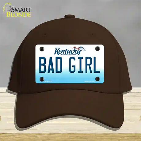 Bad Girl Kentucky Novelty License Plate Hat Cotton / Dark Brown