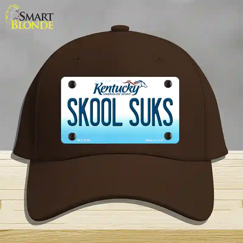 Skool Suks Kentucky Novelty License Plate Hat Cotton / Dark Brown