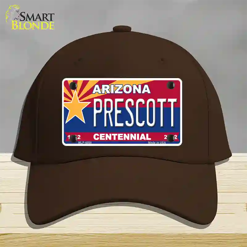 Arizona Centennial Prescott Novelty License Plate Hat Cotton / Dark Brown