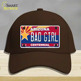 Arizona Centennial Bad Girl Novelty License Plate Hat Cotton / Dark Brown