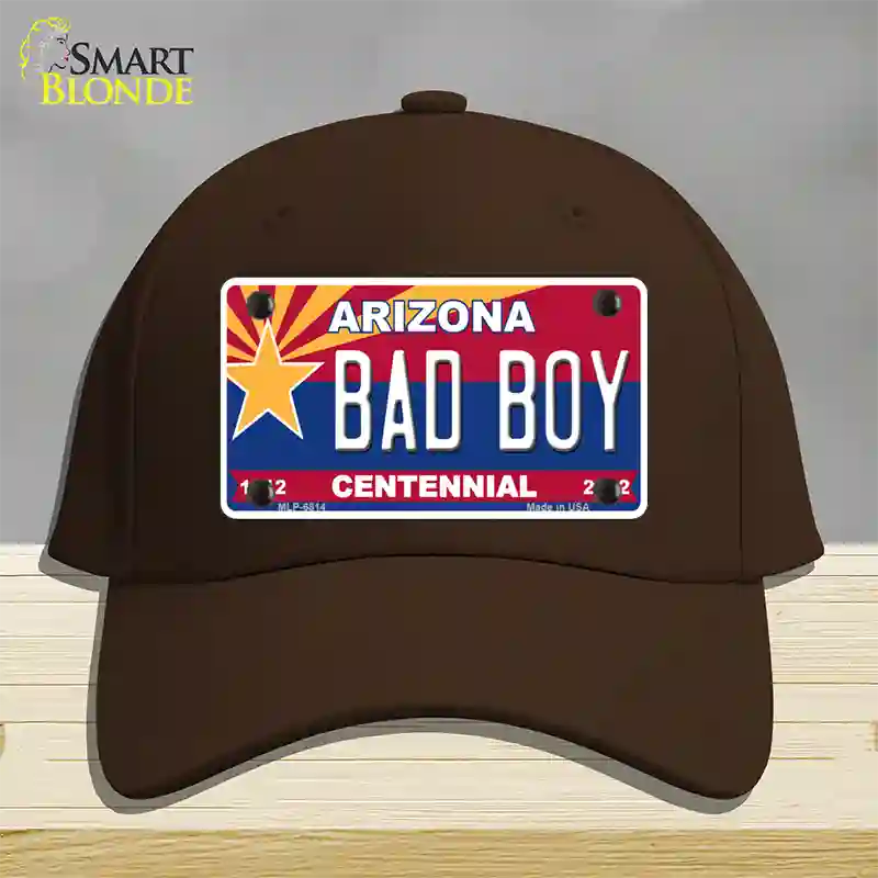 Arizona Centennial Bad Boy Novelty License Plate Hat Cotton / Dark Brown