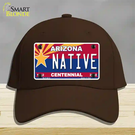 Arizona Centennial Native Novelty License Plate Hat Cotton / Dark Brown