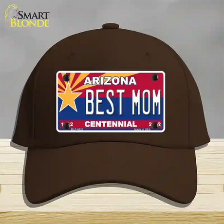 Arizona Centennial Best Mom Novelty License Plate Hat Cotton / Dark Brown