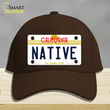 Native California Novelty License Plate Hat Cotton / Dark Brown