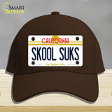 Skool Suks California Novelty License Plate Hat Cotton / Dark Brown