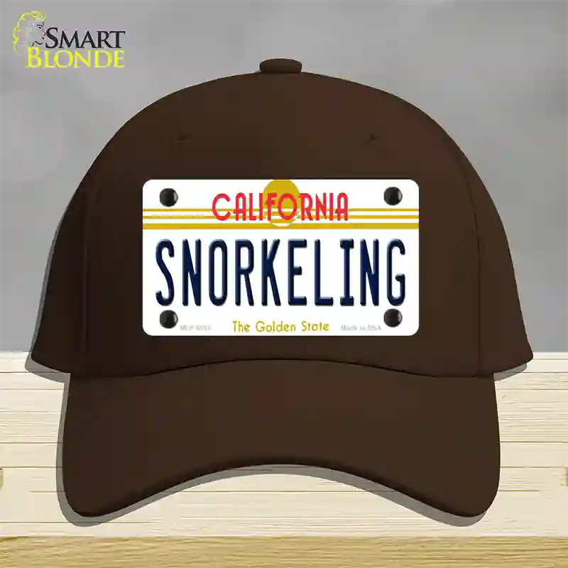 Snorkeling California Novelty License Plate Hat Cotton / Dark Brown