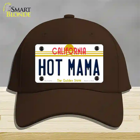 Hot Mama California Novelty License Plate Hat Cotton / Dark Brown