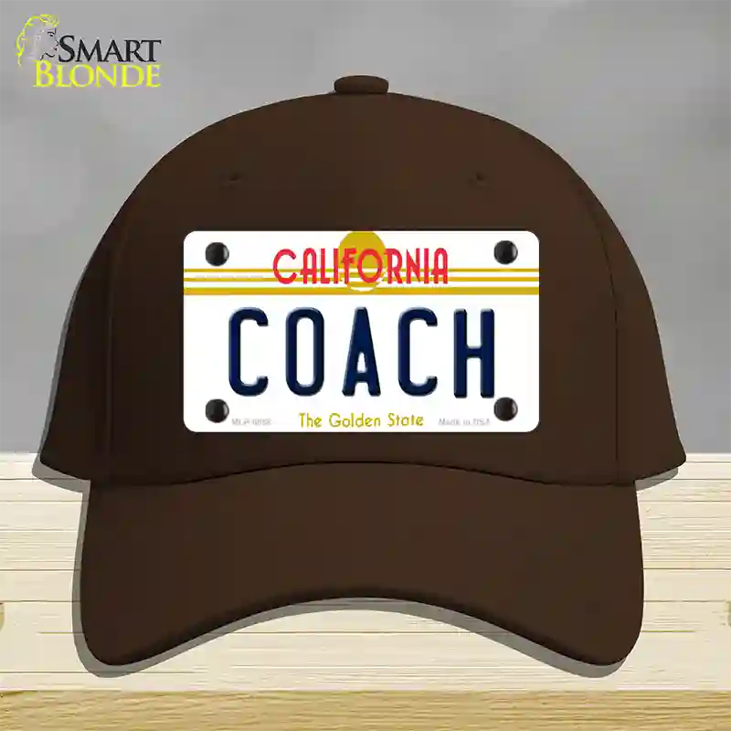 Coach California Novelty License Plate Hat Cotton / Dark Brown