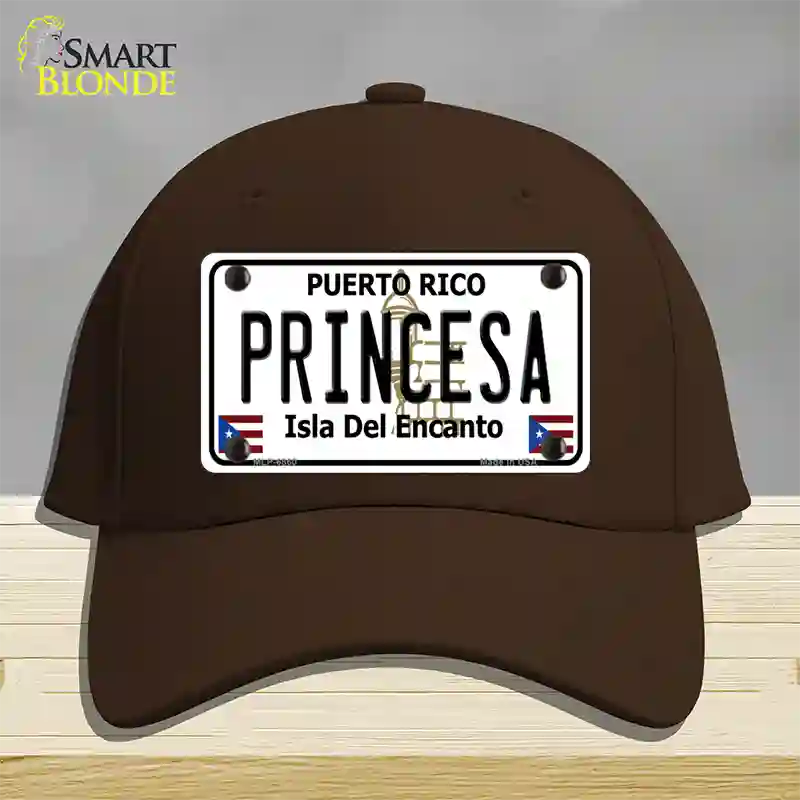 Princesa Puerto Rico Novelty License Plate Hat Cotton / Dark Brown